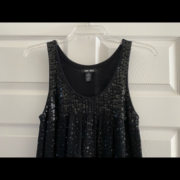 Black Sequins Part Angora Sweater Tunic - Picture 2 of 4